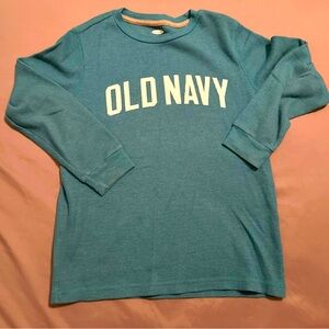 Boys size M(8) Old Navy blue thermal long sleeve shirt.